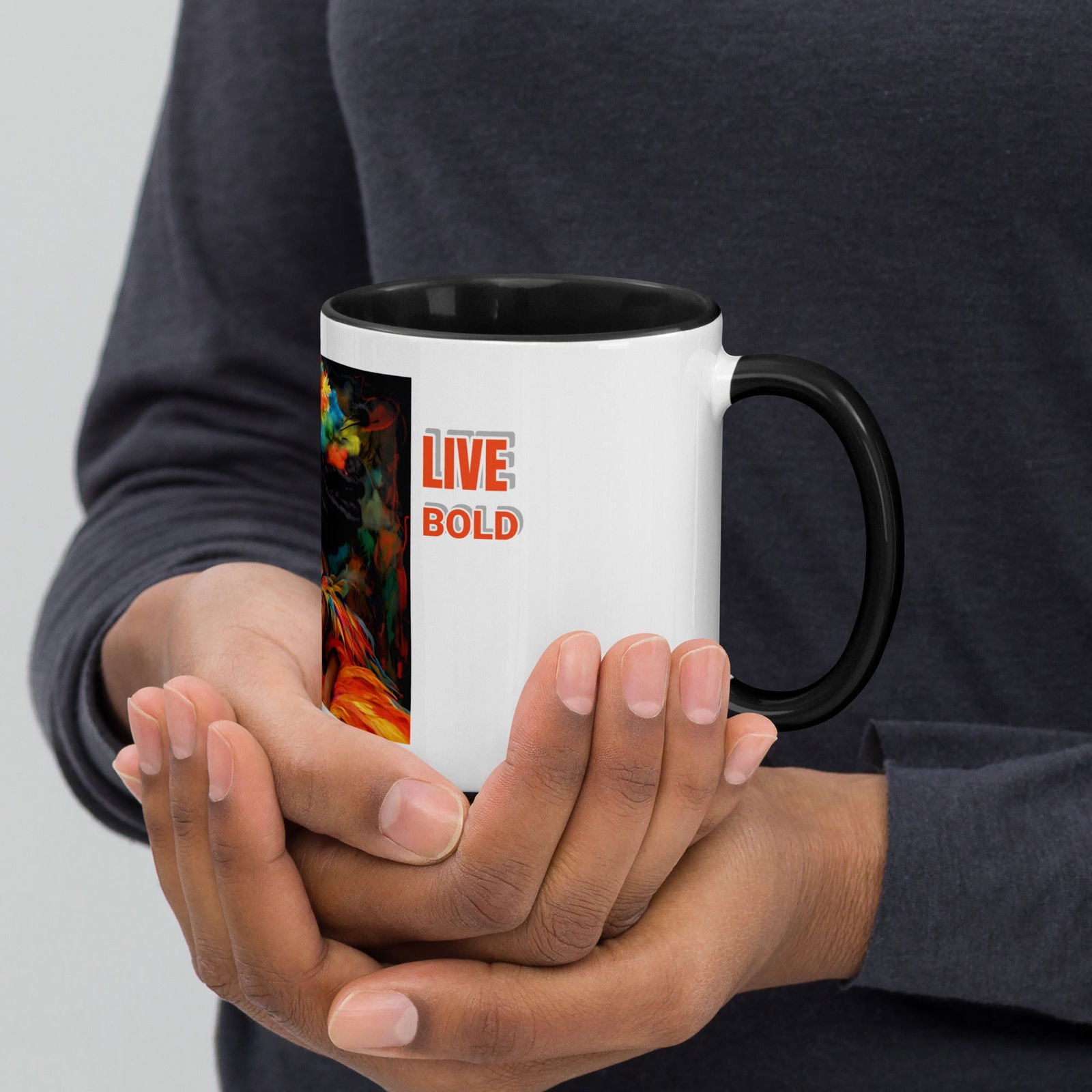 Live Bold Mug with Color Inside - ShopEbonyMonique