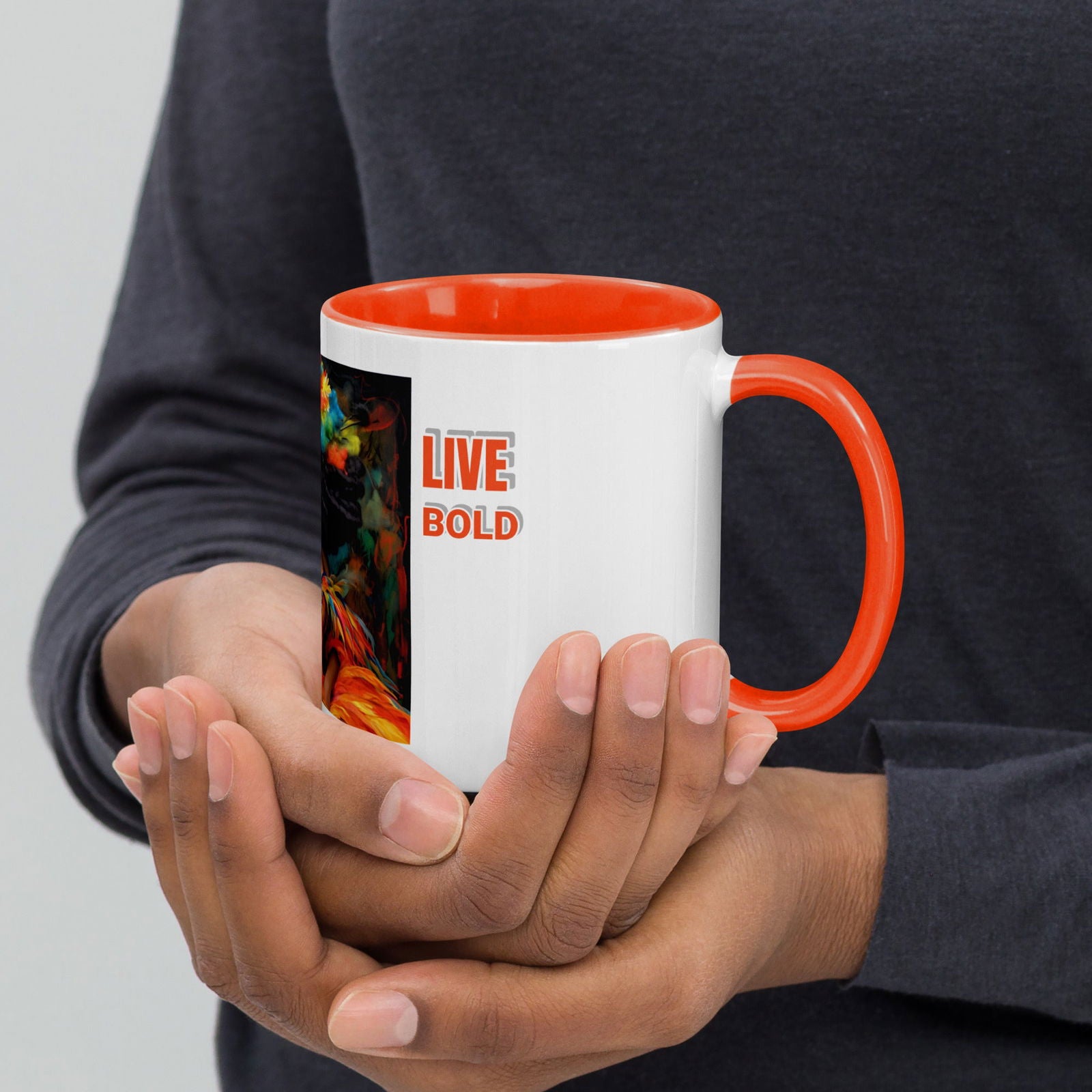 Live Bold Mug with Color Inside - ShopEbonyMonique