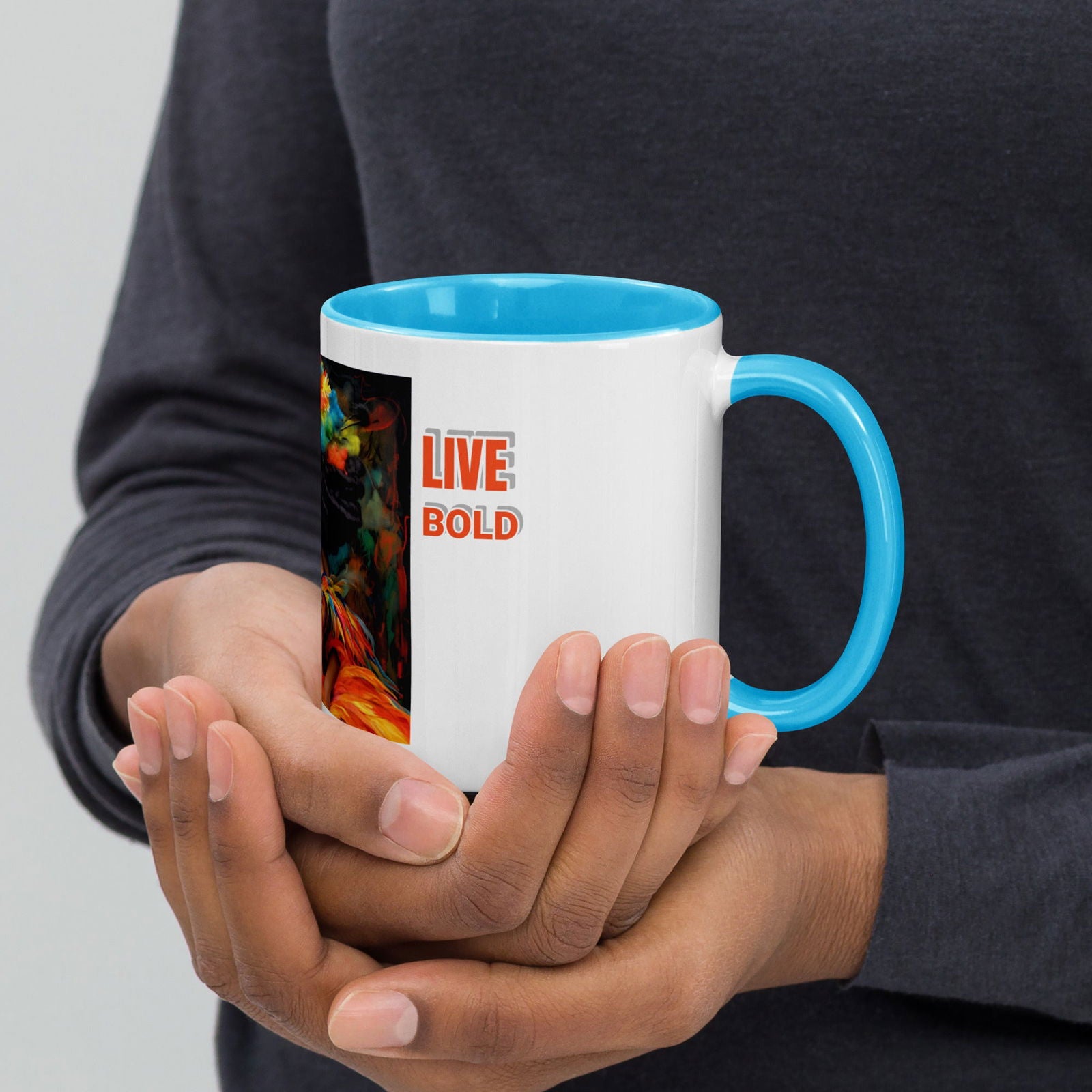 Live Bold Mug with Color Inside - ShopEbonyMonique