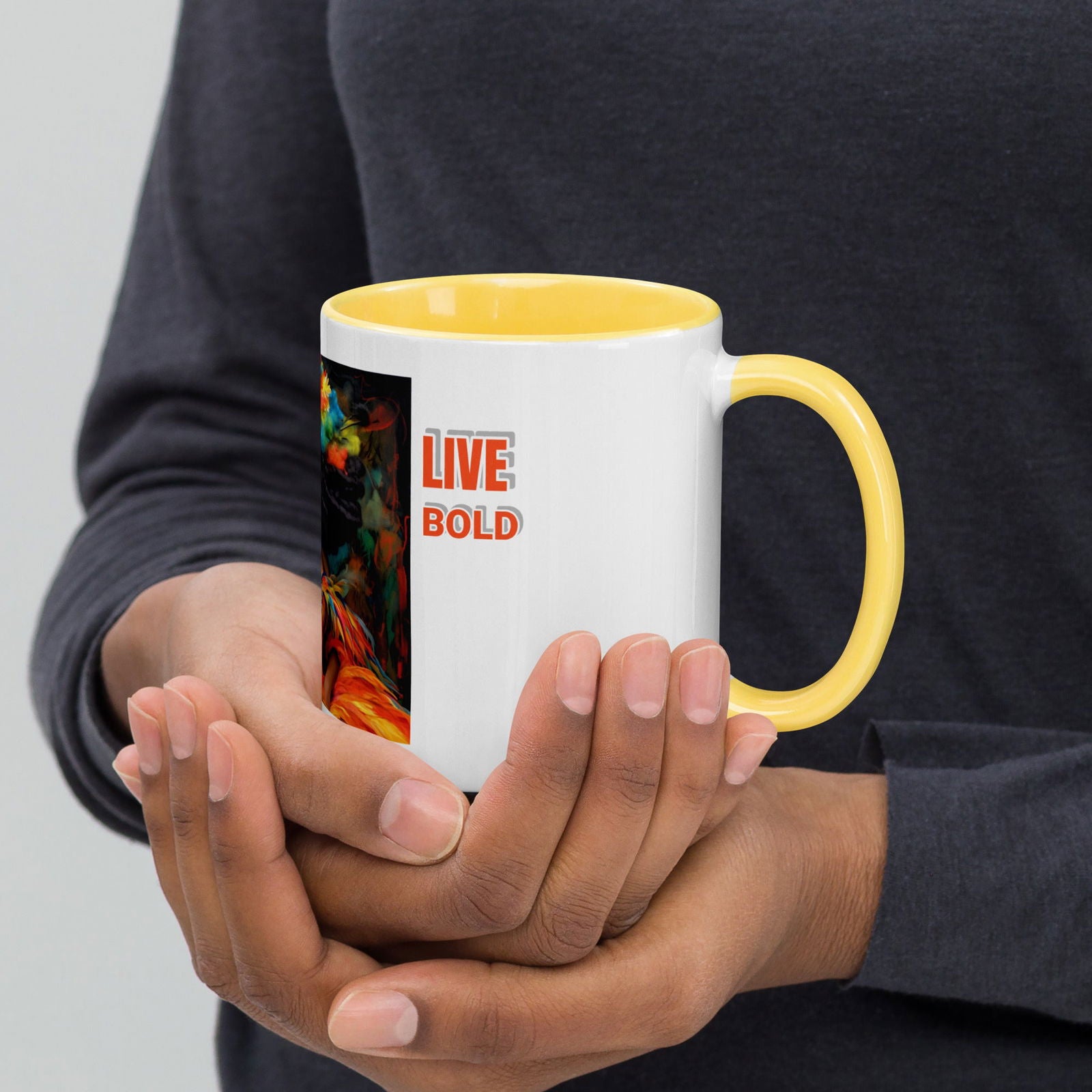Live Bold Mug with Color Inside - ShopEbonyMonique