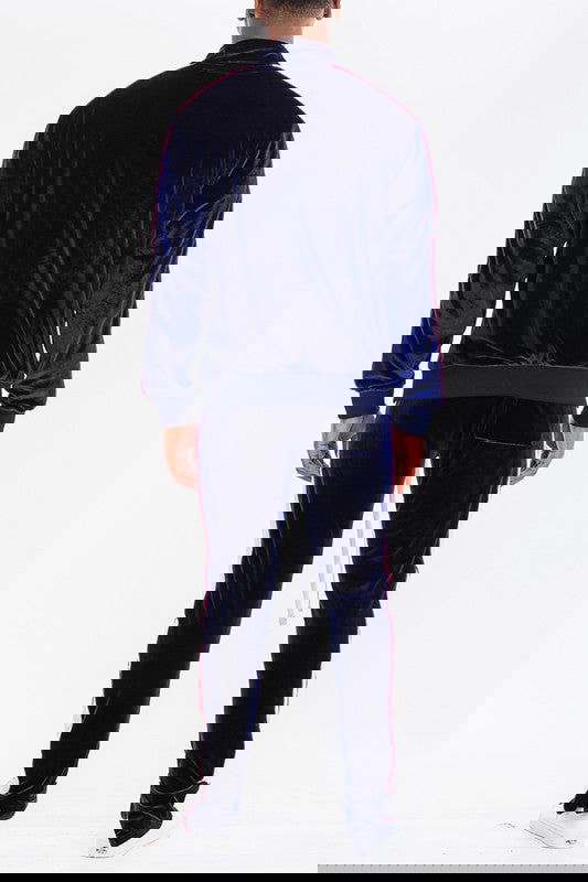 MENS VELOUR TRACK JACKET AND TRACK PANT SET - ShopEbonyMonique