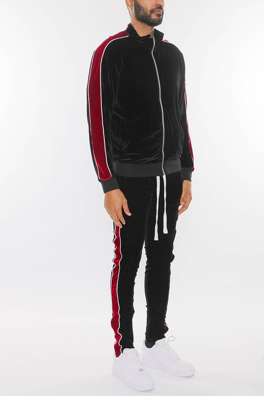 MENS VELOUR TRACK JACKET AND TRACK PANT SET - ShopEbonyMonique