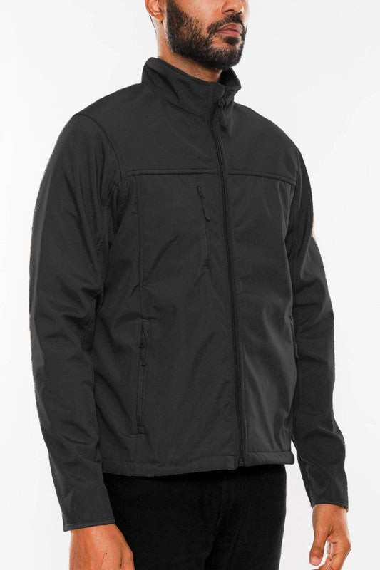 Mens Solid Soft Shell Storm Tech Jacket Coat - ShopEbonyMonique