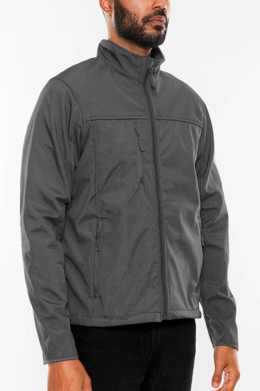 Mens Solid Soft Shell Storm Tech Jacket Coat - ShopEbonyMonique