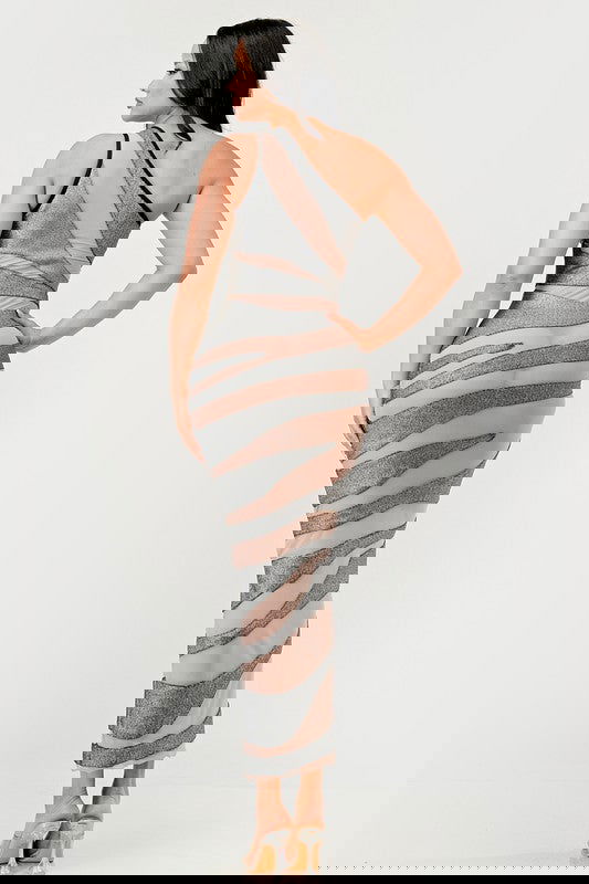 Metallic Bandage Mesh Insert Dress - ShopEbonyMonique