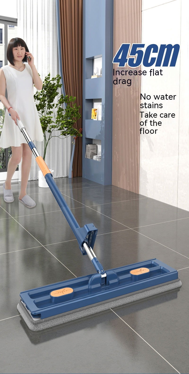 New Style Large Flat Mop 360 Rotating Mop Suitable Various Types Flooring Strong Water Absorption For Home Cleaning Floors - ShopEbonyMonique