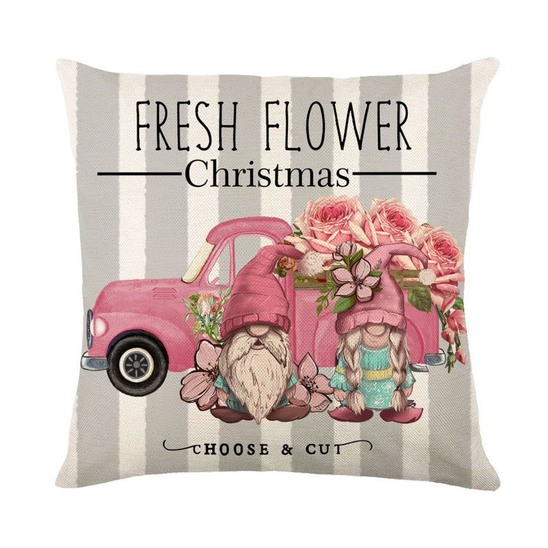 Christmas Decorations Pillow Covers Sofa Square Throw Pillow Cases Stamping Snowflake Waist Cushion Cover Home Bed Decor