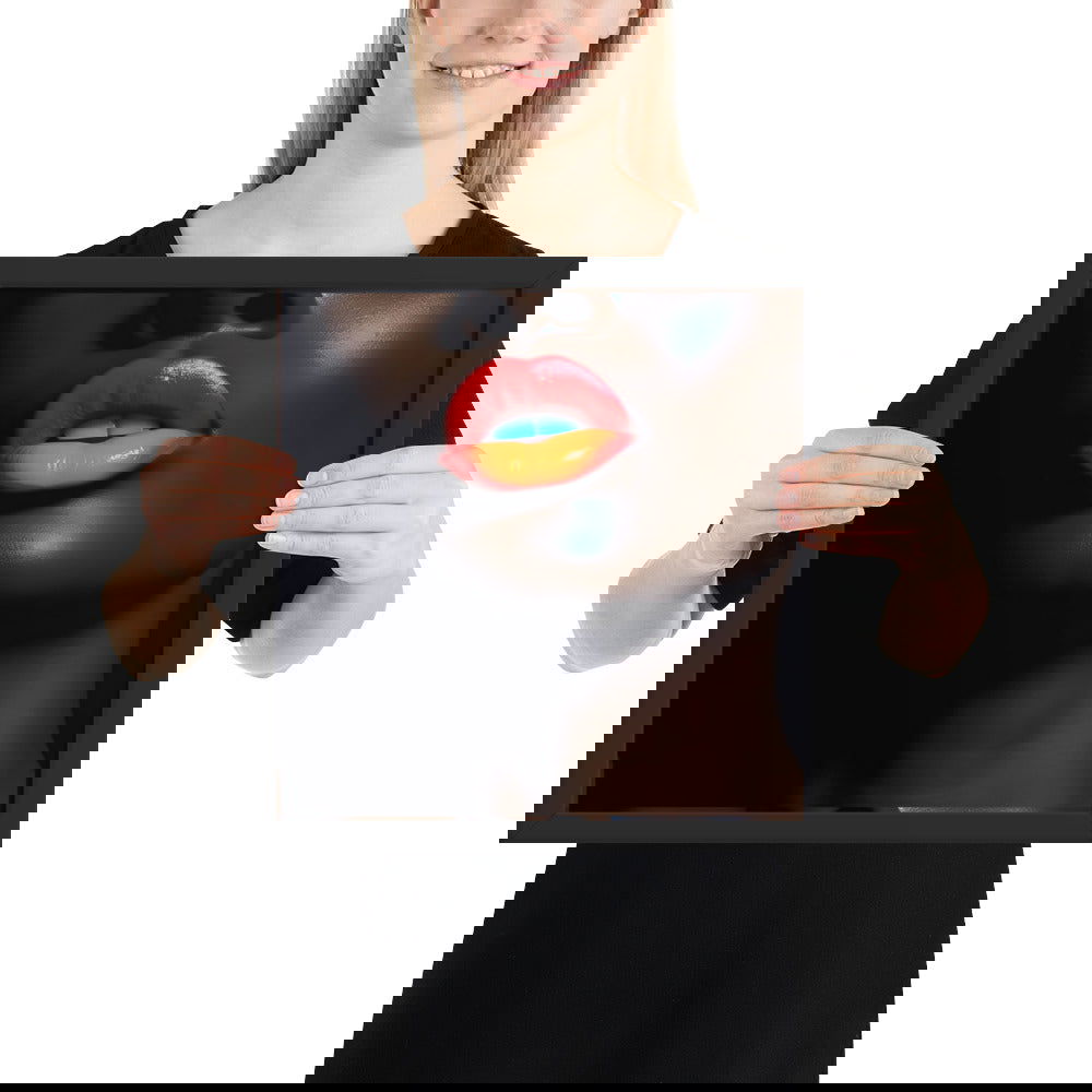 Orange Lips Framed poster - ShopEbonyMonique