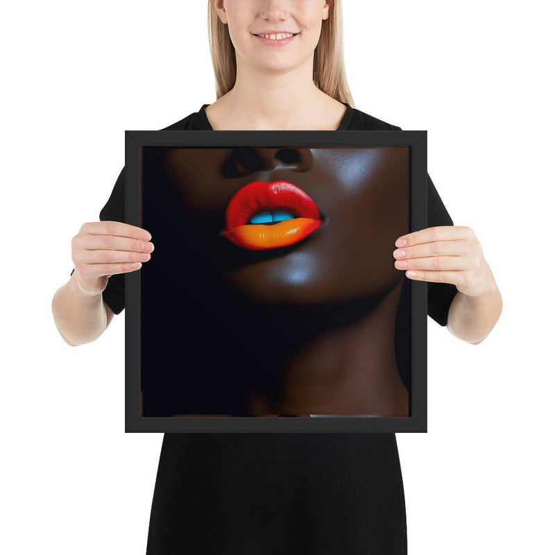 Orange Lips Framed poster - ShopEbonyMonique