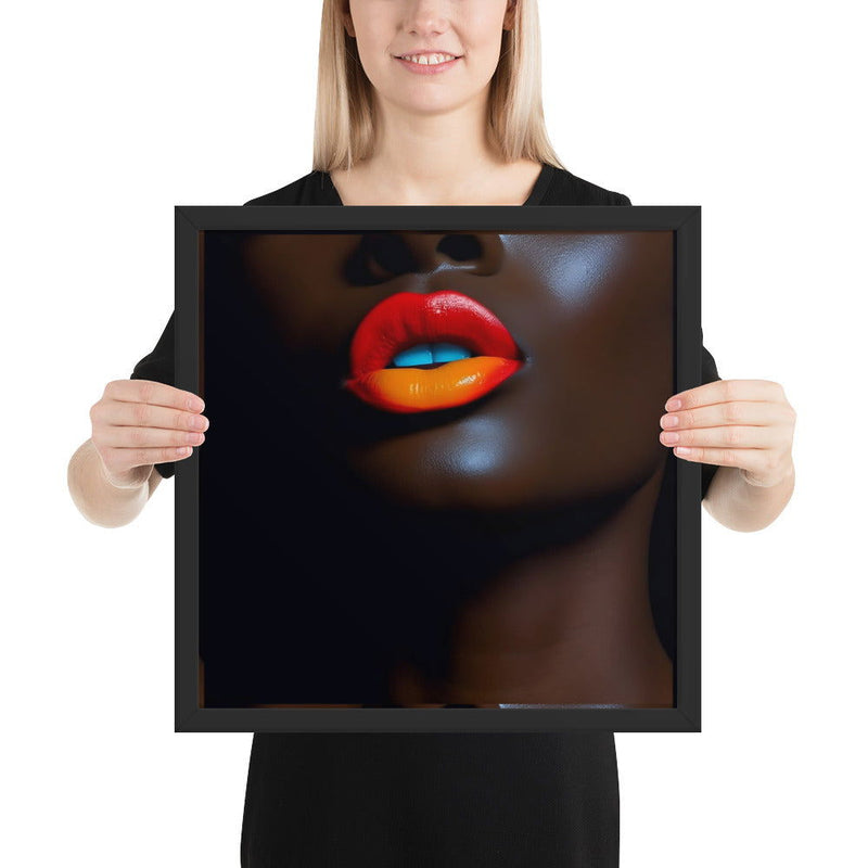 Orange Lips Framed poster - ShopEbonyMonique