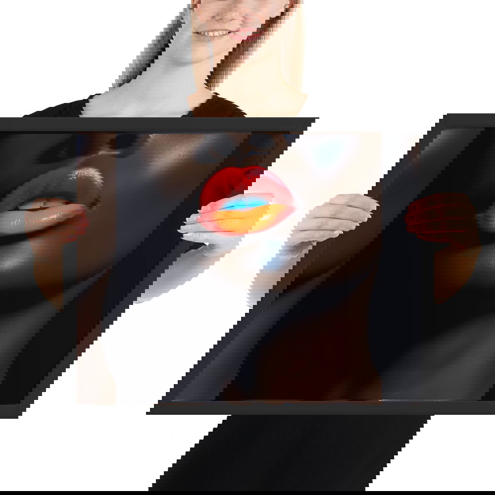 Orange Lips Framed poster - ShopEbonyMonique