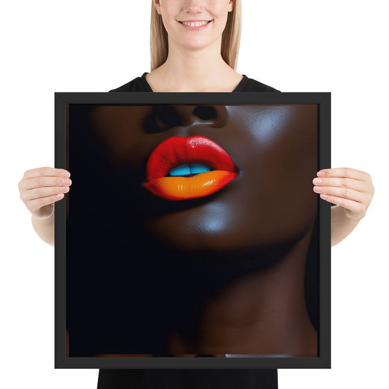 Orange Lips Framed poster - ShopEbonyMonique