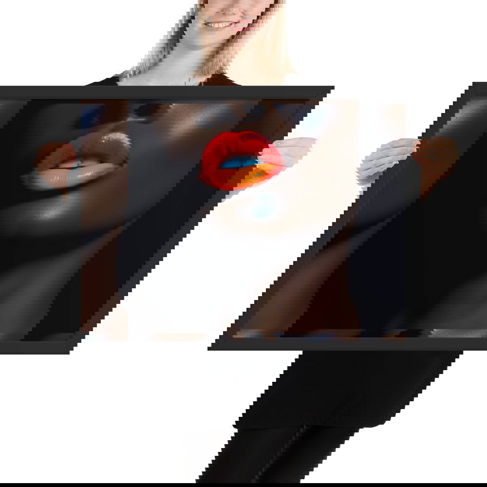 Orange Lips Framed poster - ShopEbonyMonique