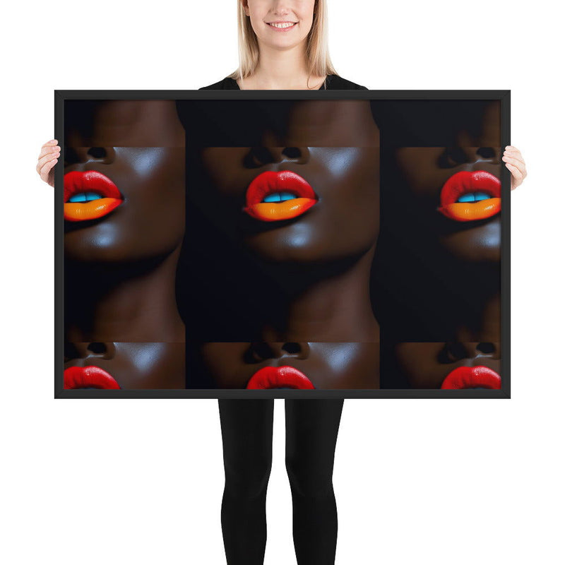 Orange Lips Framed poster - ShopEbonyMonique