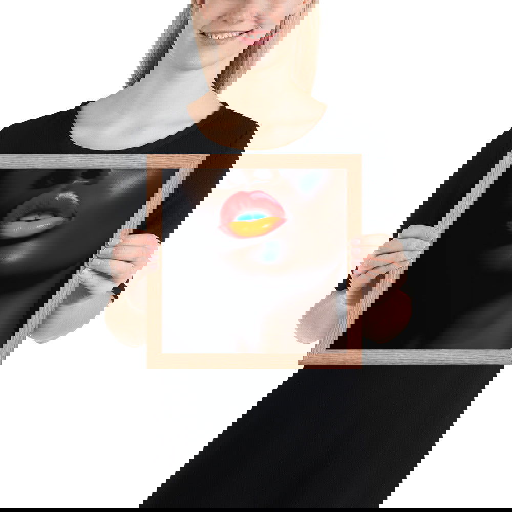 Orange Lips Framed poster - ShopEbonyMonique