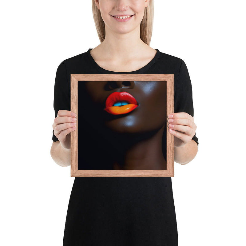 Orange Lips Framed poster - ShopEbonyMonique