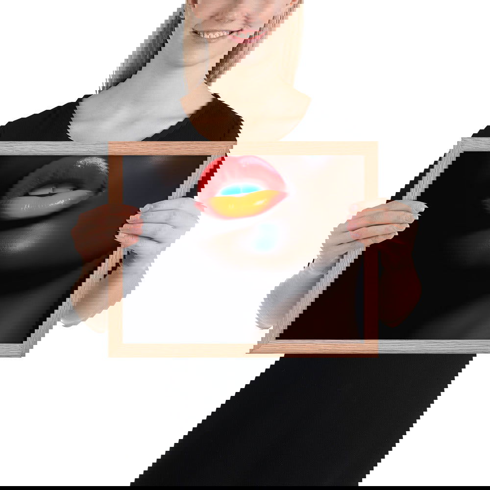 Orange Lips Framed poster - ShopEbonyMonique