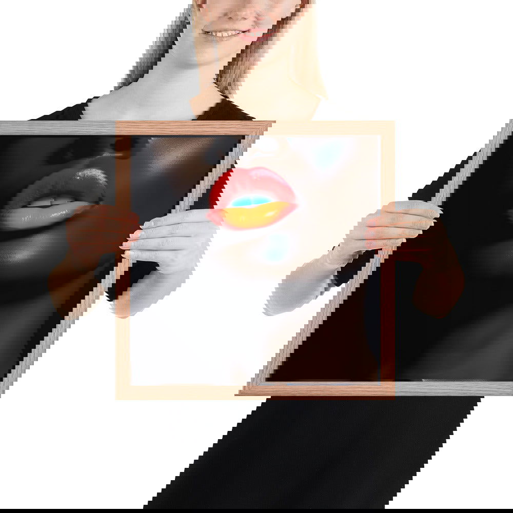 Orange Lips Framed poster - ShopEbonyMonique