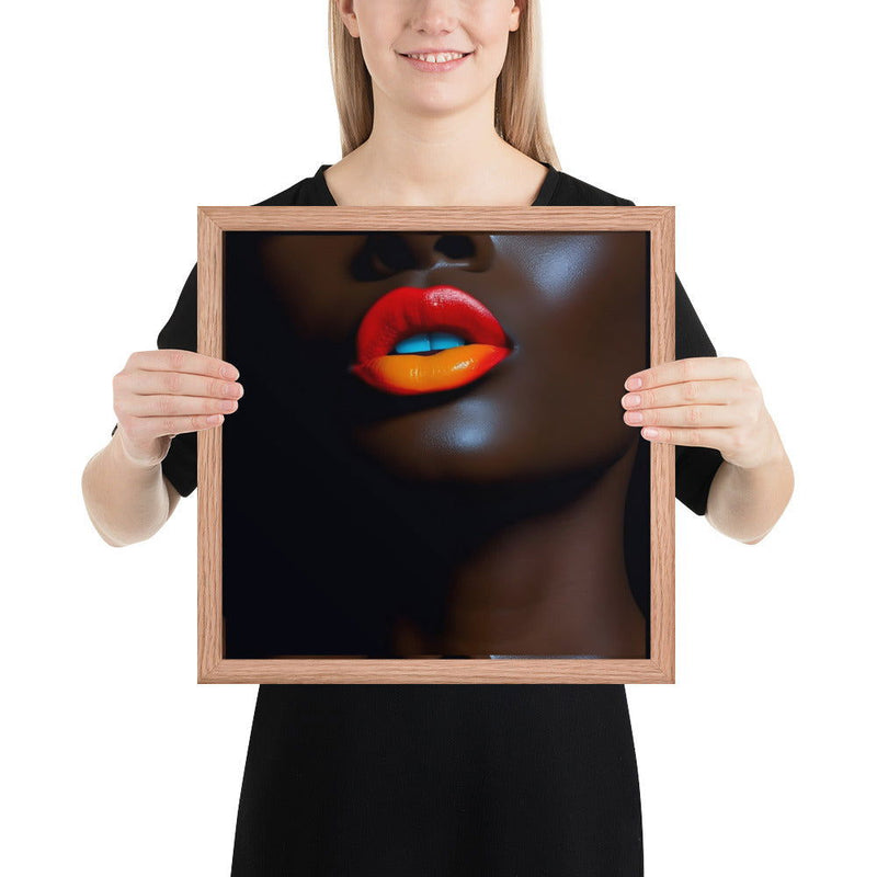 Orange Lips Framed poster - ShopEbonyMonique