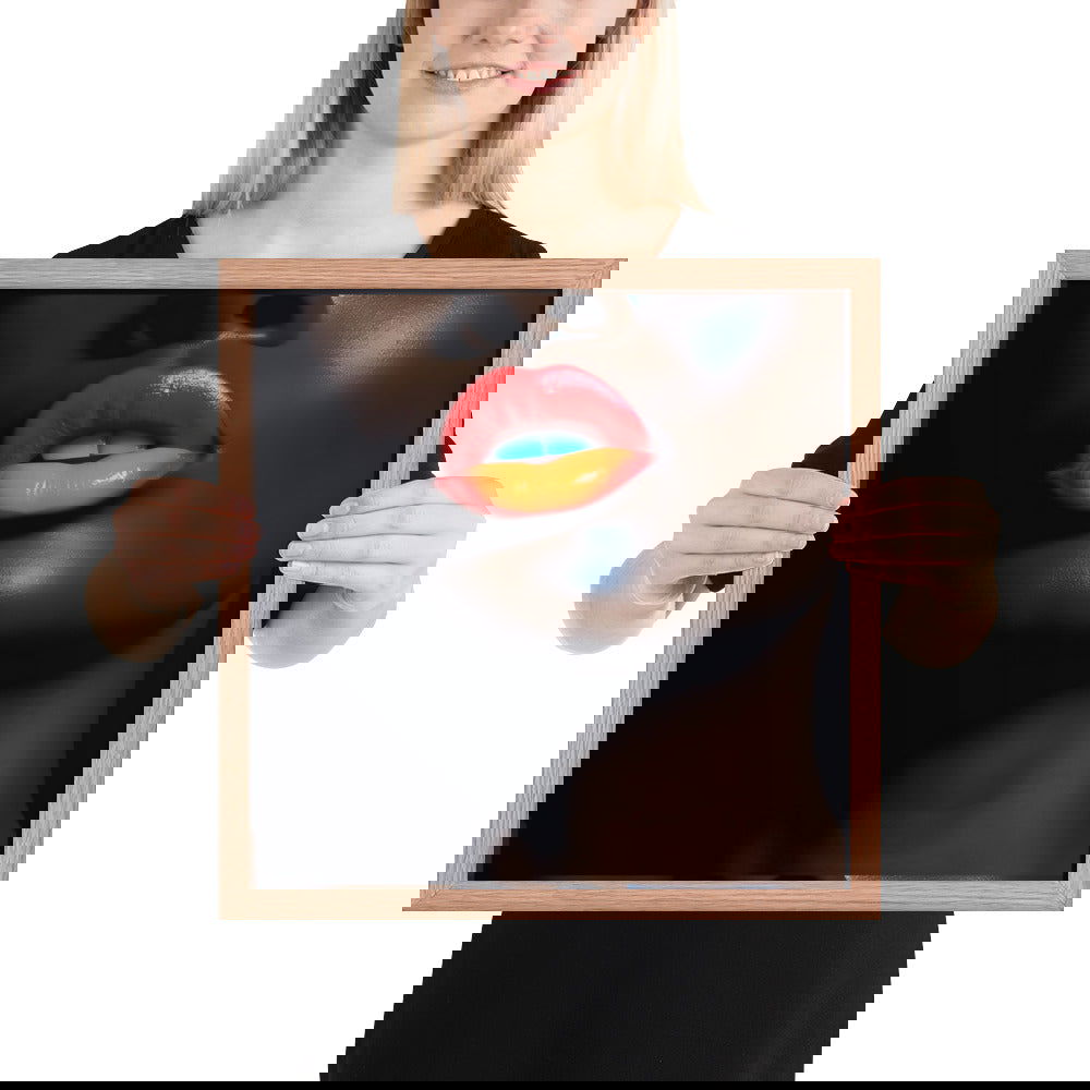 Orange Lips Framed poster - ShopEbonyMonique