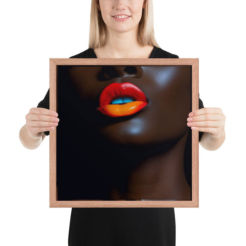 Orange Lips Framed poster - ShopEbonyMonique