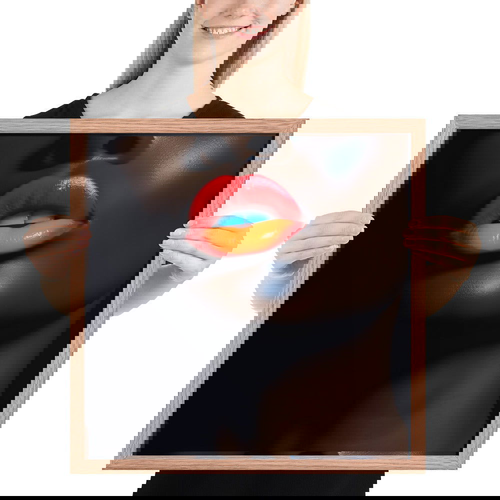Orange Lips Framed poster - ShopEbonyMonique