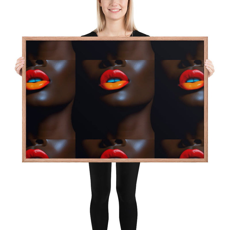 Orange Lips Framed poster - ShopEbonyMonique