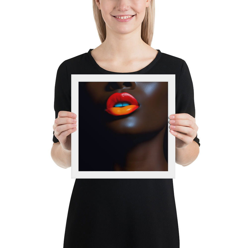 Orange Lips Framed poster - ShopEbonyMonique