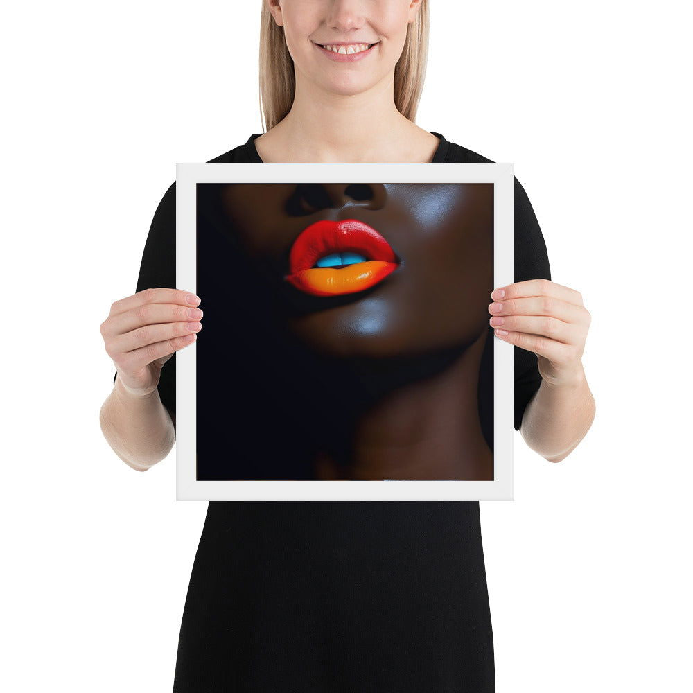 Orange Lips Framed poster - ShopEbonyMonique