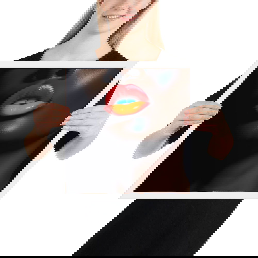 Orange Lips Framed poster - ShopEbonyMonique