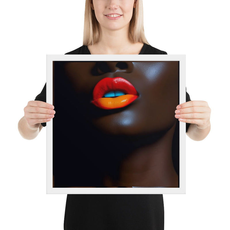 Orange Lips Framed poster - ShopEbonyMonique