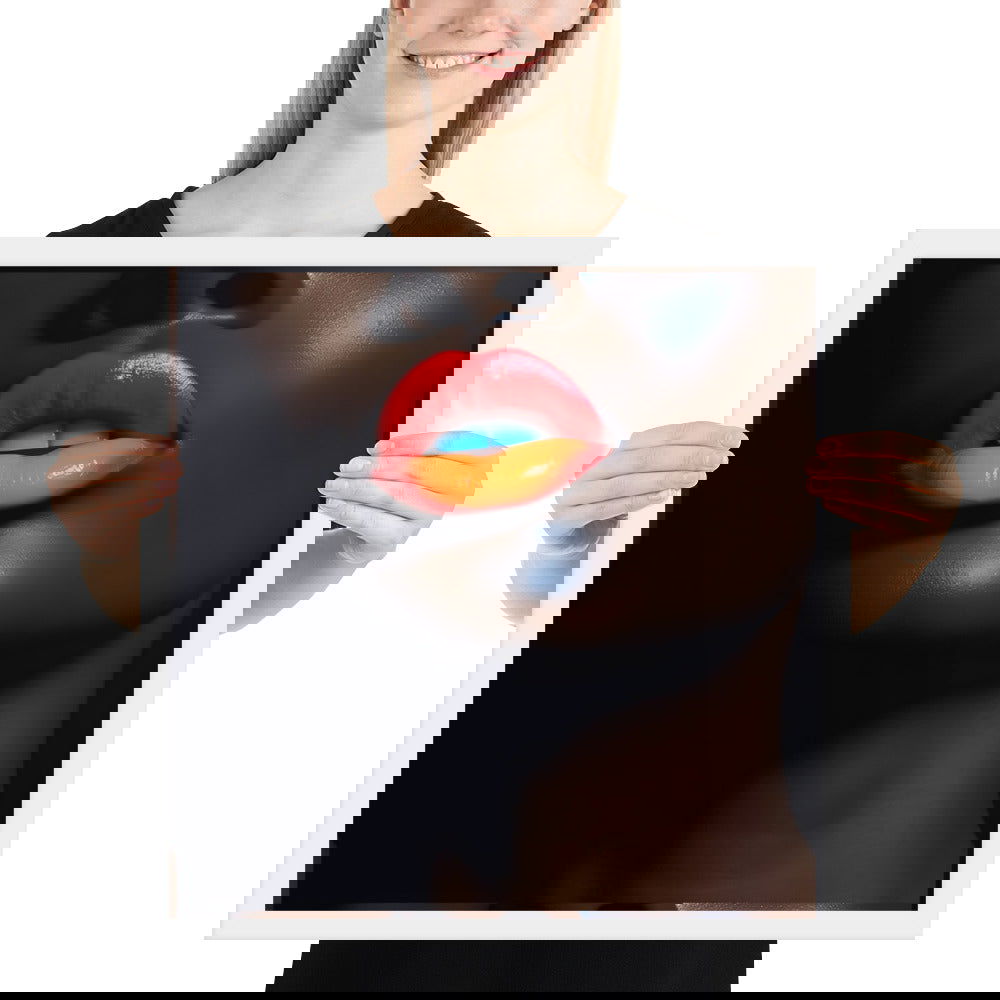 Orange Lips Framed poster - ShopEbonyMonique