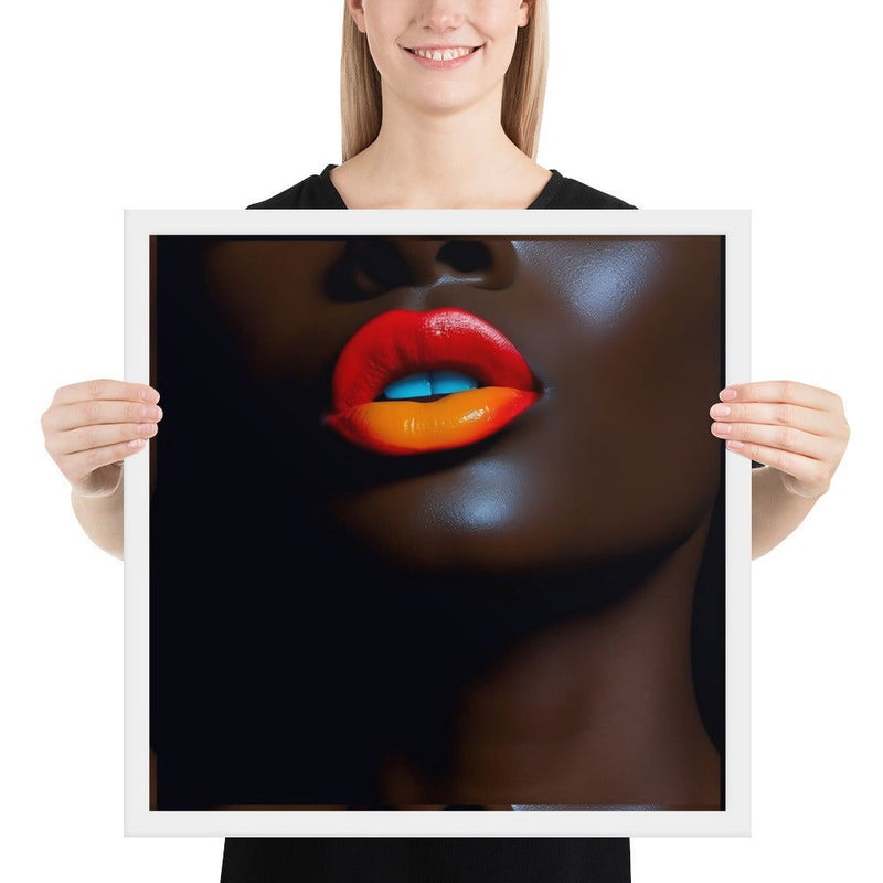 Orange Lips Framed poster - ShopEbonyMonique