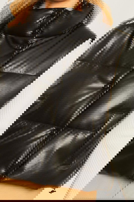 PU Padded Vest - ShopEbonyMonique