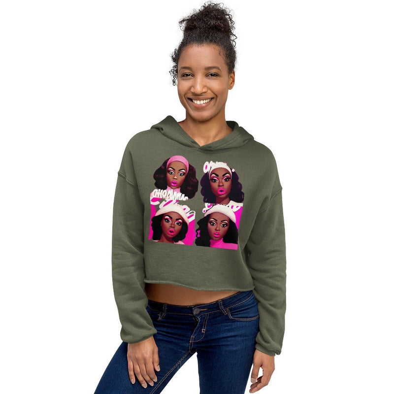 Pink Lip Crop Hoodie - ShopEbonyMonique