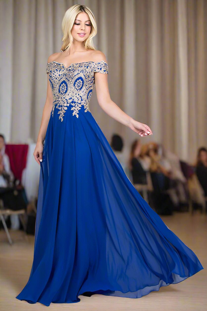 Plus Size Chiffon  Embellished Dress - ShopEbonyMonique