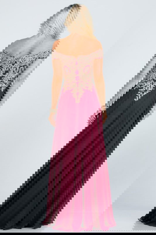 Plus Size Chiffon  Embellished Dress - ShopEbonyMonique