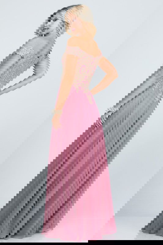 Plus Size Chiffon  Embellished Dress - ShopEbonyMonique