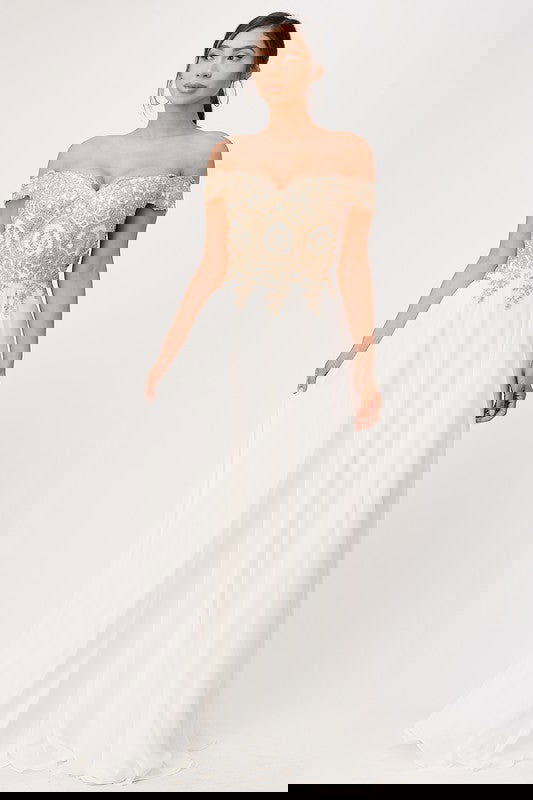 Plus Size Chiffon  Embellished Dress - ShopEbonyMonique