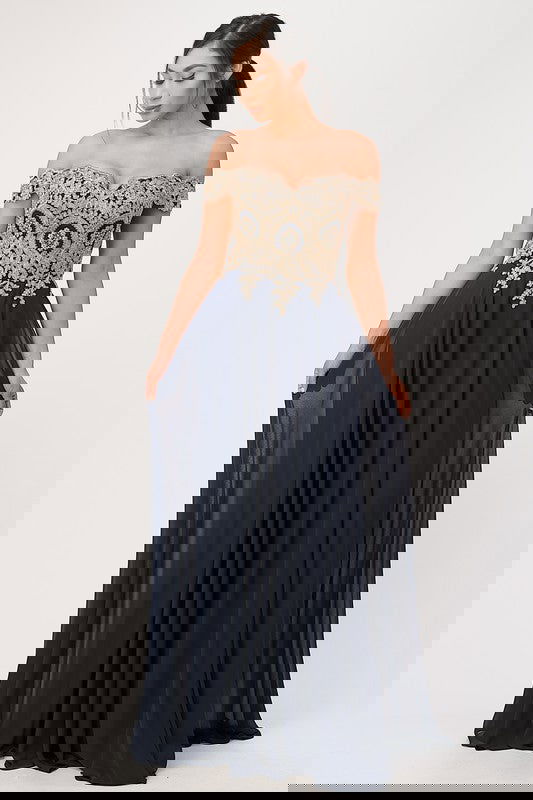 Plus Size Chiffon  Embellished Dress - ShopEbonyMonique