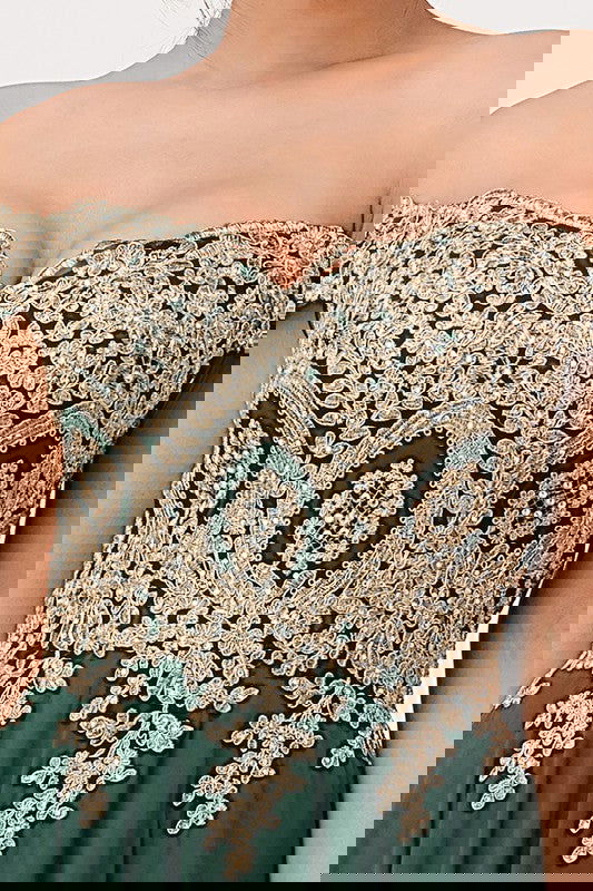 Plus Size Chiffon  Embellished Dress - ShopEbonyMonique