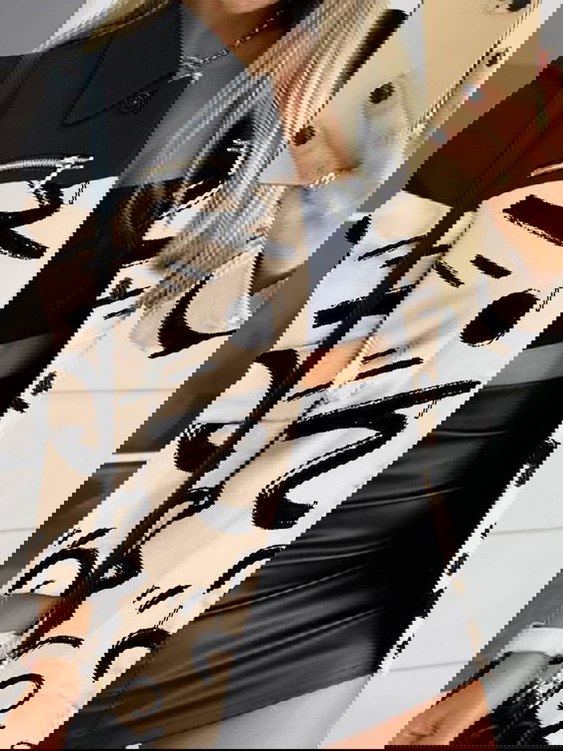 Printed Button Up Zip Detail Shacket - ShopEbonyMonique