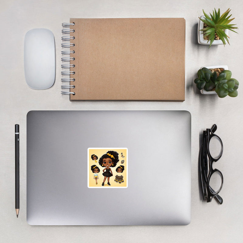 Puffy Girl Bubble-free stickers - ShopEbonyMonique