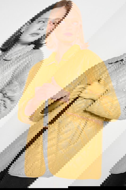 Quilted Button Down Jacket - ShopEbonyMonique