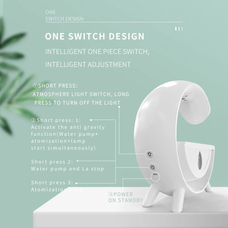 RGB Night Light Water Droplet Sprayer Anti-Gravity Air Humidifier 350ml Creative Home Office Mist Maker Diffuser Christmas Gift - ShopEbonyMonique