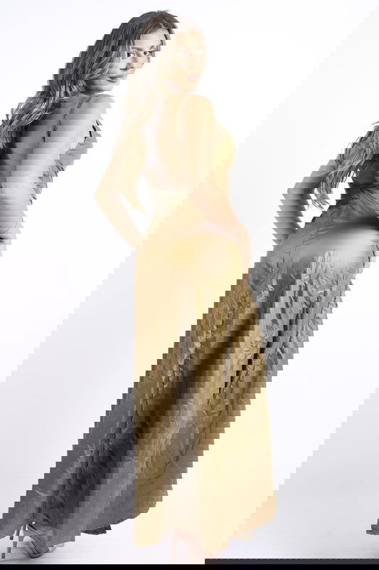 Ruched Cowl Neck Maxi Dress - ShopEbonyMonique