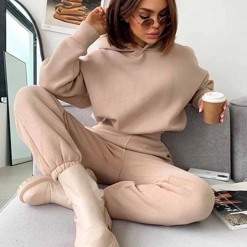 Casual Hooded Long Sleeve Sport Suits - ShopEbonyMonique