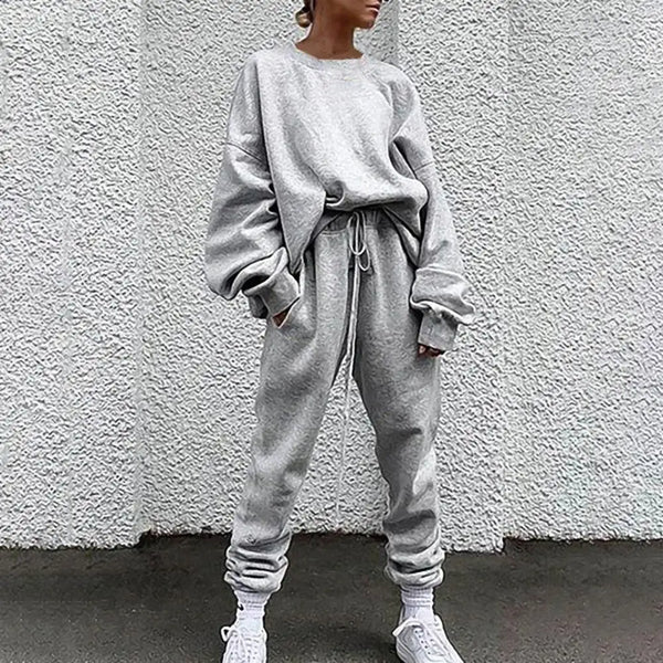 Hip Hop Women Solid Color Long Sleeve Loose Suit - ShopEbonyMonique