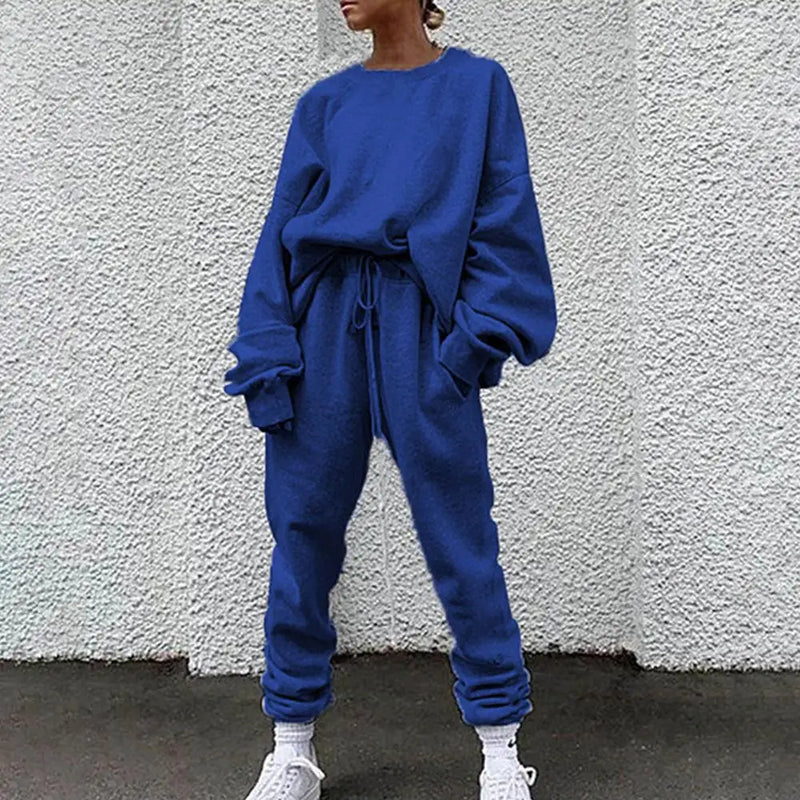 Hip Hop Women Solid Color Long Sleeve Loose Suit - ShopEbonyMonique