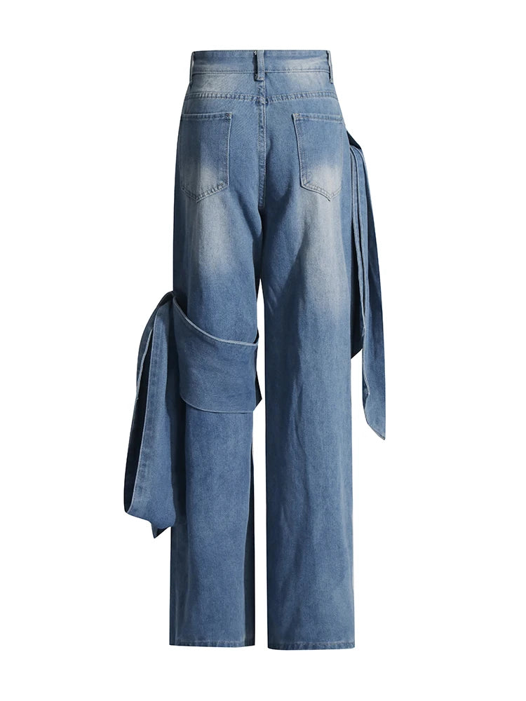 Designer Patchwork Bowknot Jeans - ShopEbonyMonique